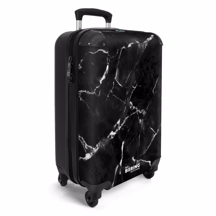 Suitcase - Marble - Black Marble with White Veins — 4