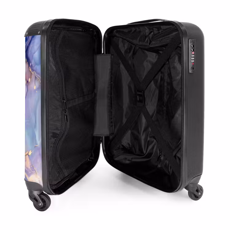 Suitcase - Marble - Dreamy Marble Waves in Purple and Blue — 3