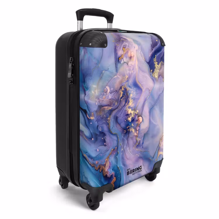 Suitcase - Marble - Dreamy Marble Waves in Purple and Blue — 4