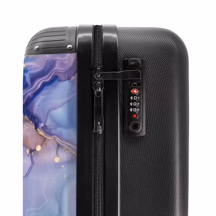 Suitcase - Marble - Dreamy Marble Waves in Purple and Blue — 5