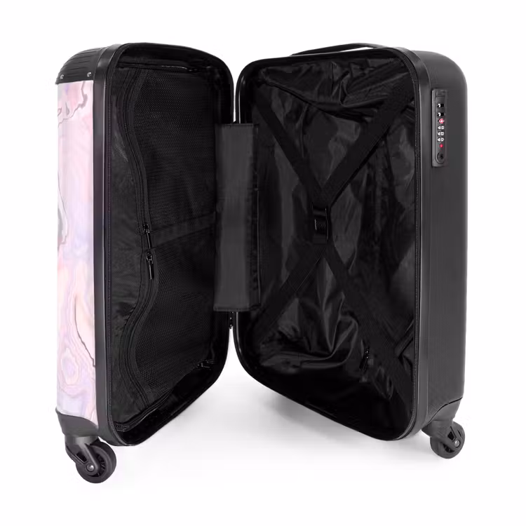 Suitcase - Marble - Pastel Pink and Blue Marble Swirls — 3