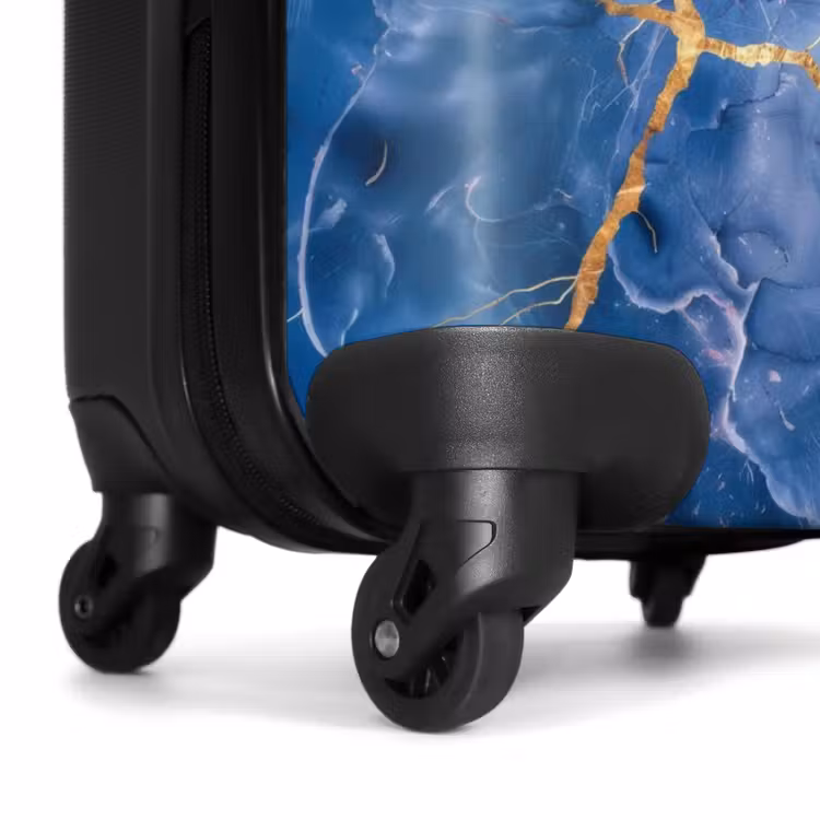 Suitcase - Marble - Pink and Blue Marble with Golden Veins — 6