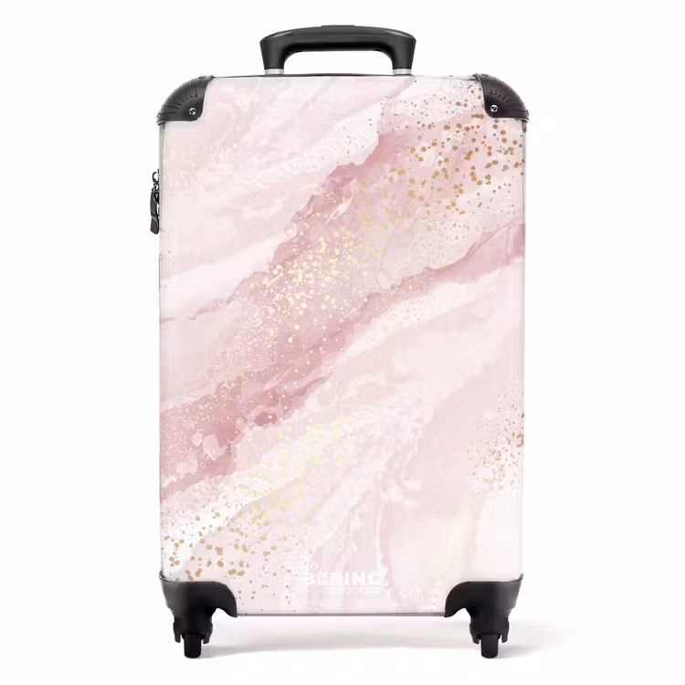 Suitcase - Marble - Shimmering Pink Marble Stripes — 1