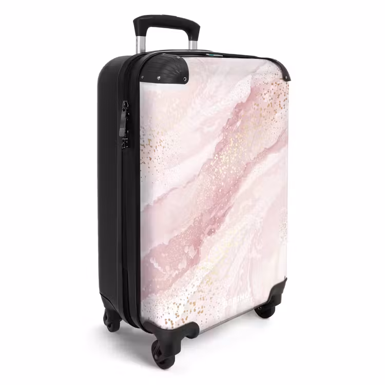 Suitcase - Marble - Shimmering Pink Marble Stripes — 4