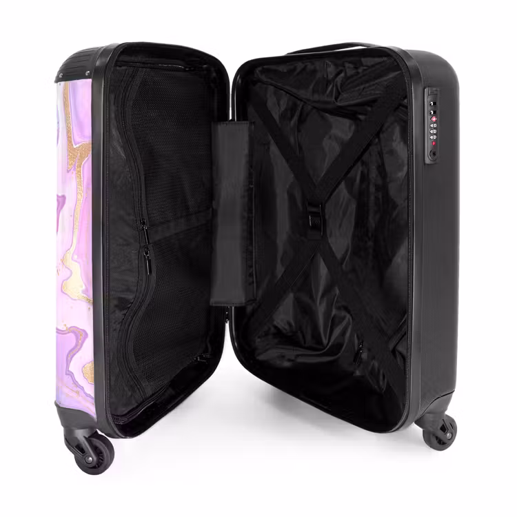 Suitcase - Marble - Soft Pink and Purple Marble Waves — 3