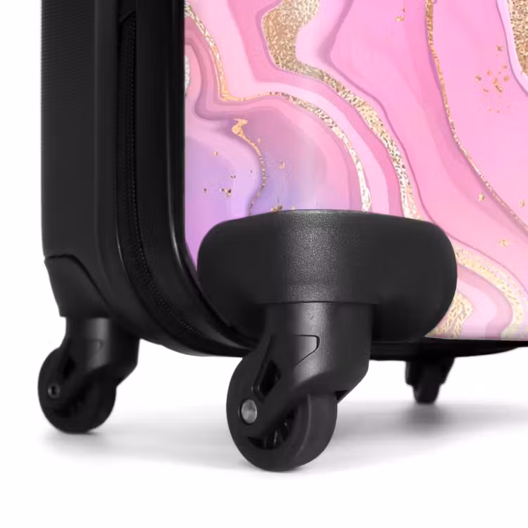 Suitcase - Marble - Soft Pink and Purple Marble Waves — 6