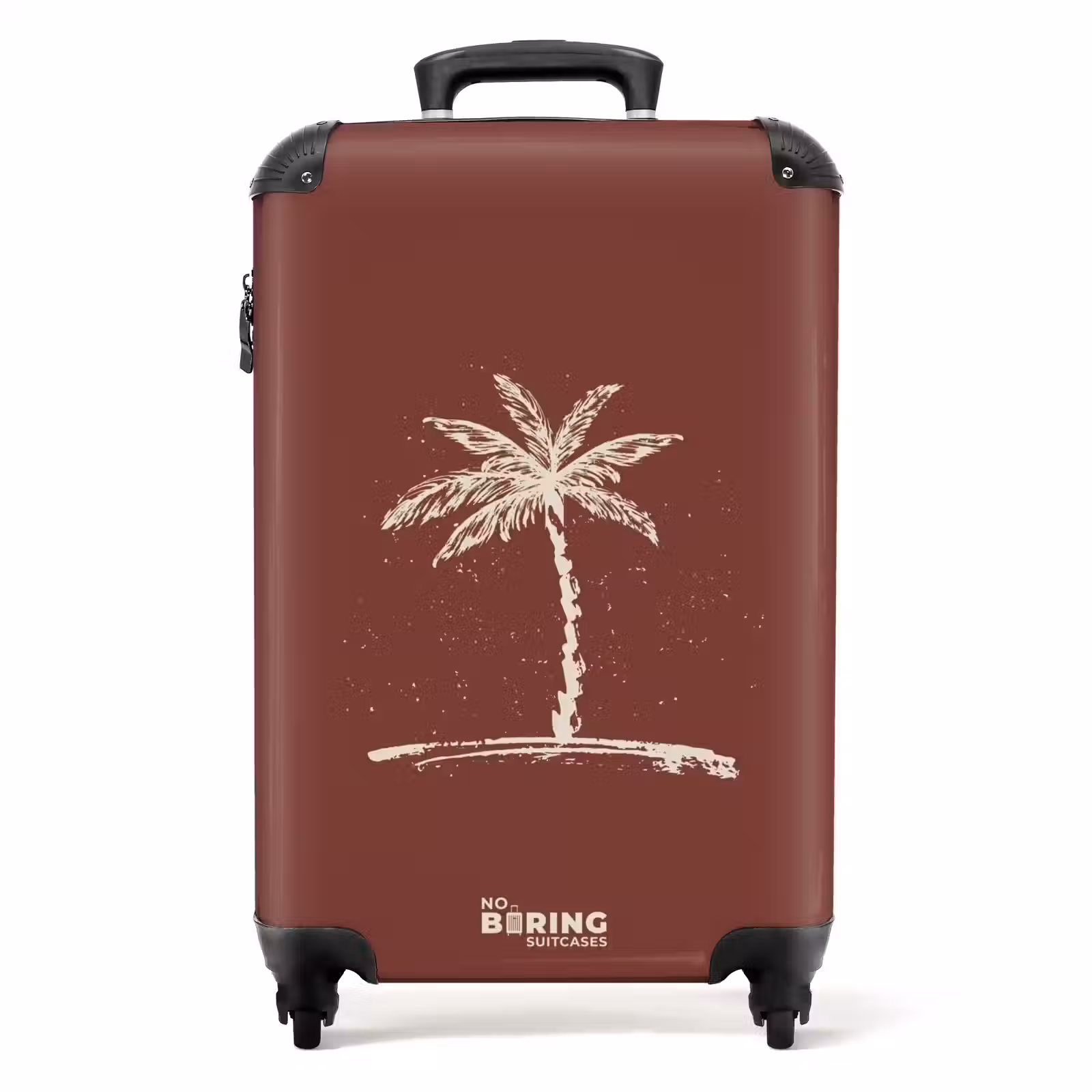 Suitcase - Palm trees - Palm tree on mahogany brown background — 1