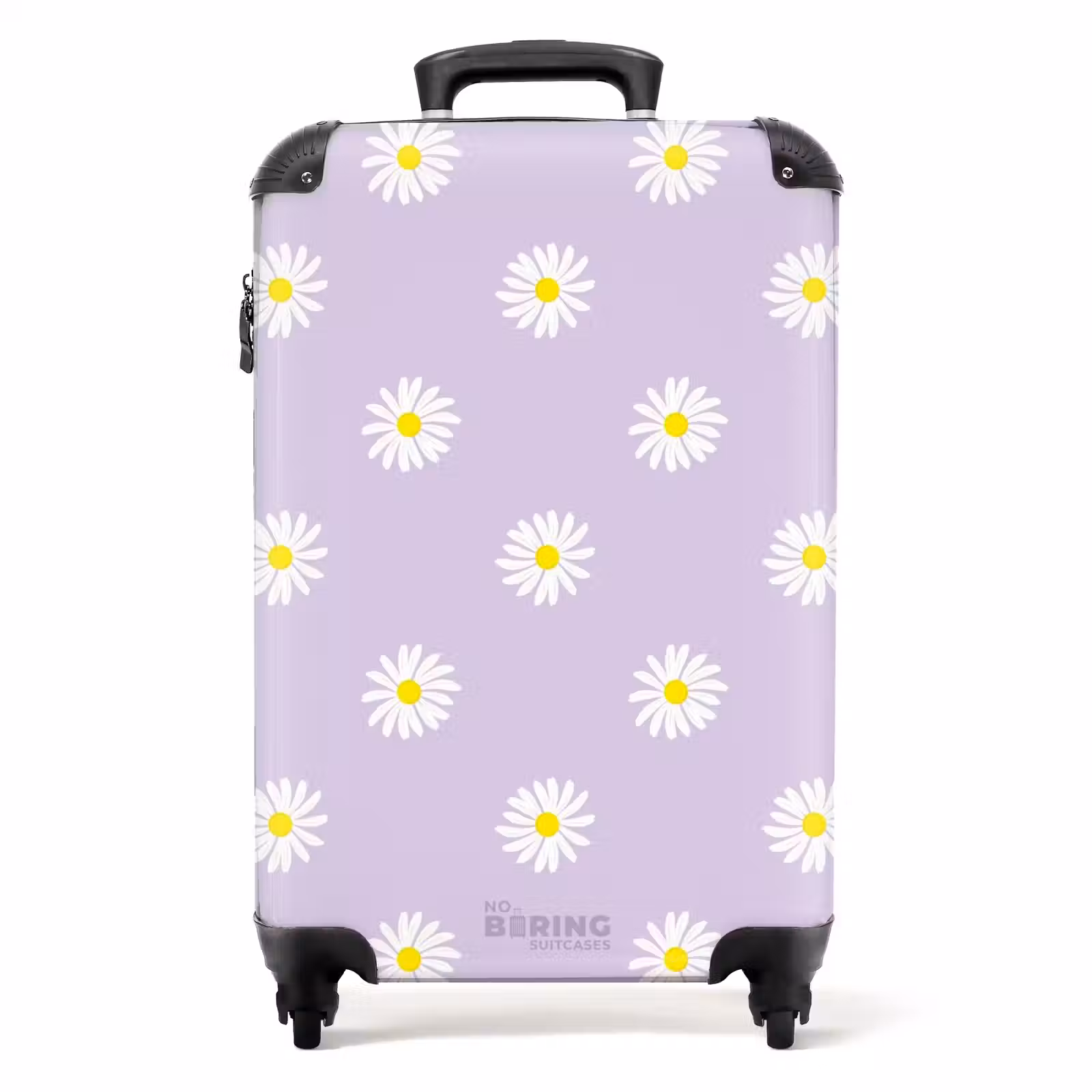 Suitcase - Pastel - Daisies on lavender purple background — 1