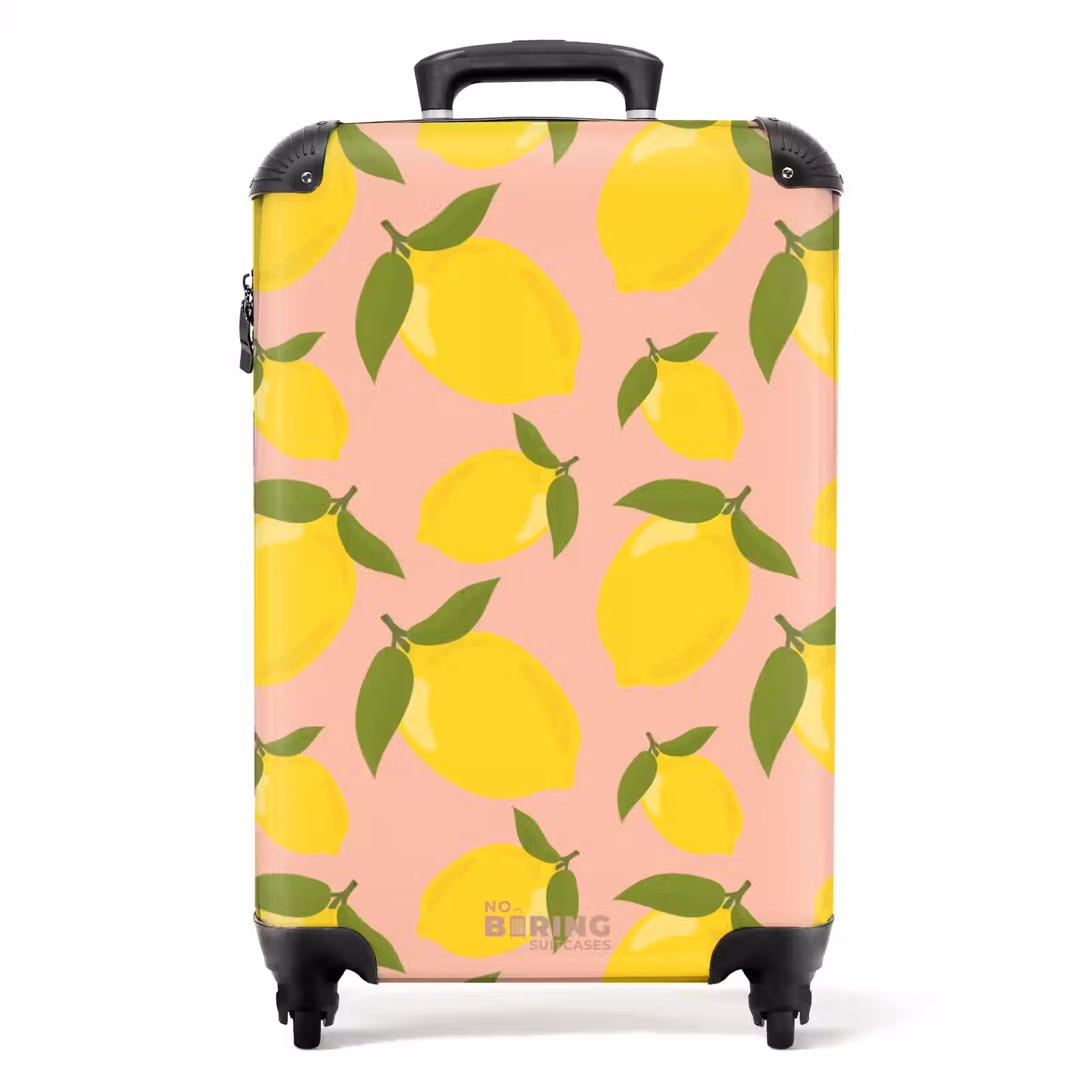 Suitcase - Pastel - Lemons on salmon pink background — 1