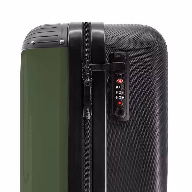 Suitcase - Palm trees - Island on olive green background — 5