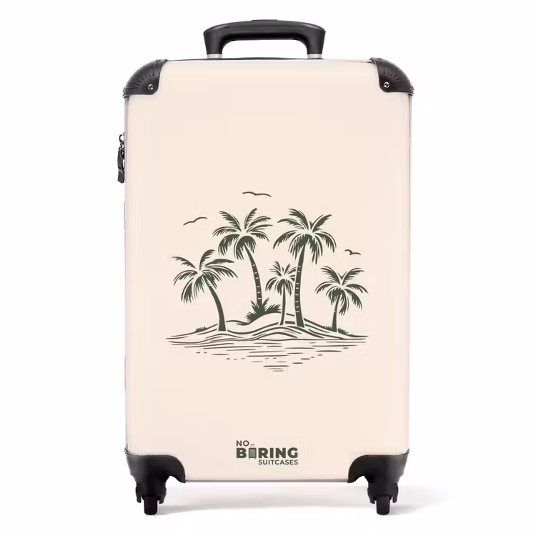 Suitcase - Palm trees - Palm tree on cream background — 1