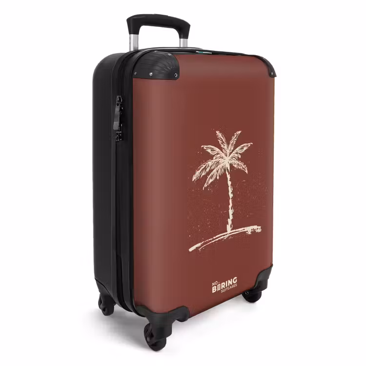 Suitcase - Palm trees - Palm tree on mahogany brown background — 4