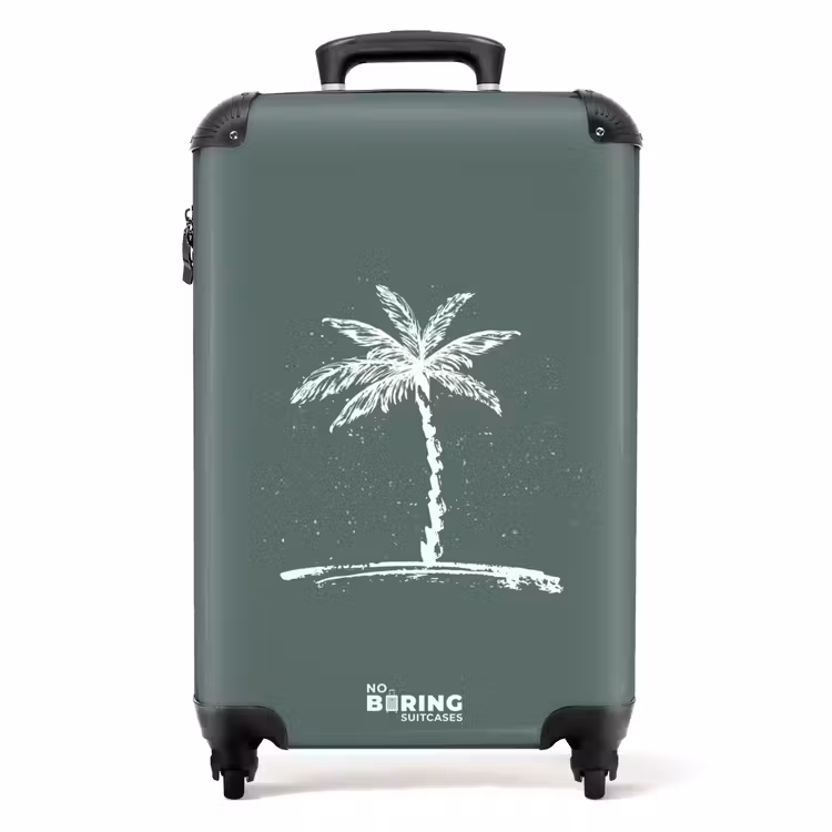 Suitcase - Palm trees - Palm tree on sage green background — 1