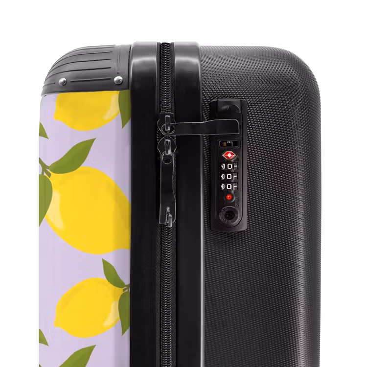 Suitcase - Pastel - Lemons on lavender purple background — 5