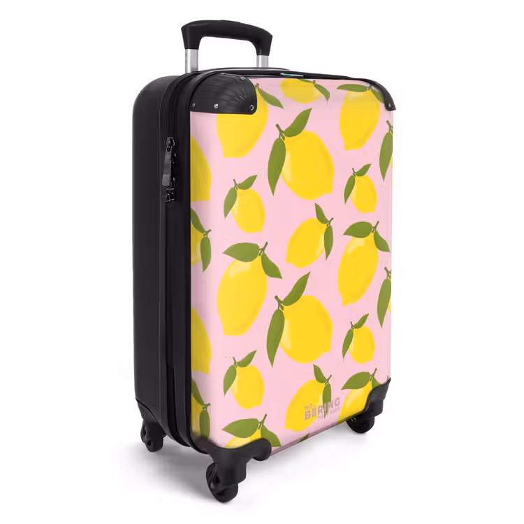 Suitcase - Pastel - Lemons on light pink background — 4
