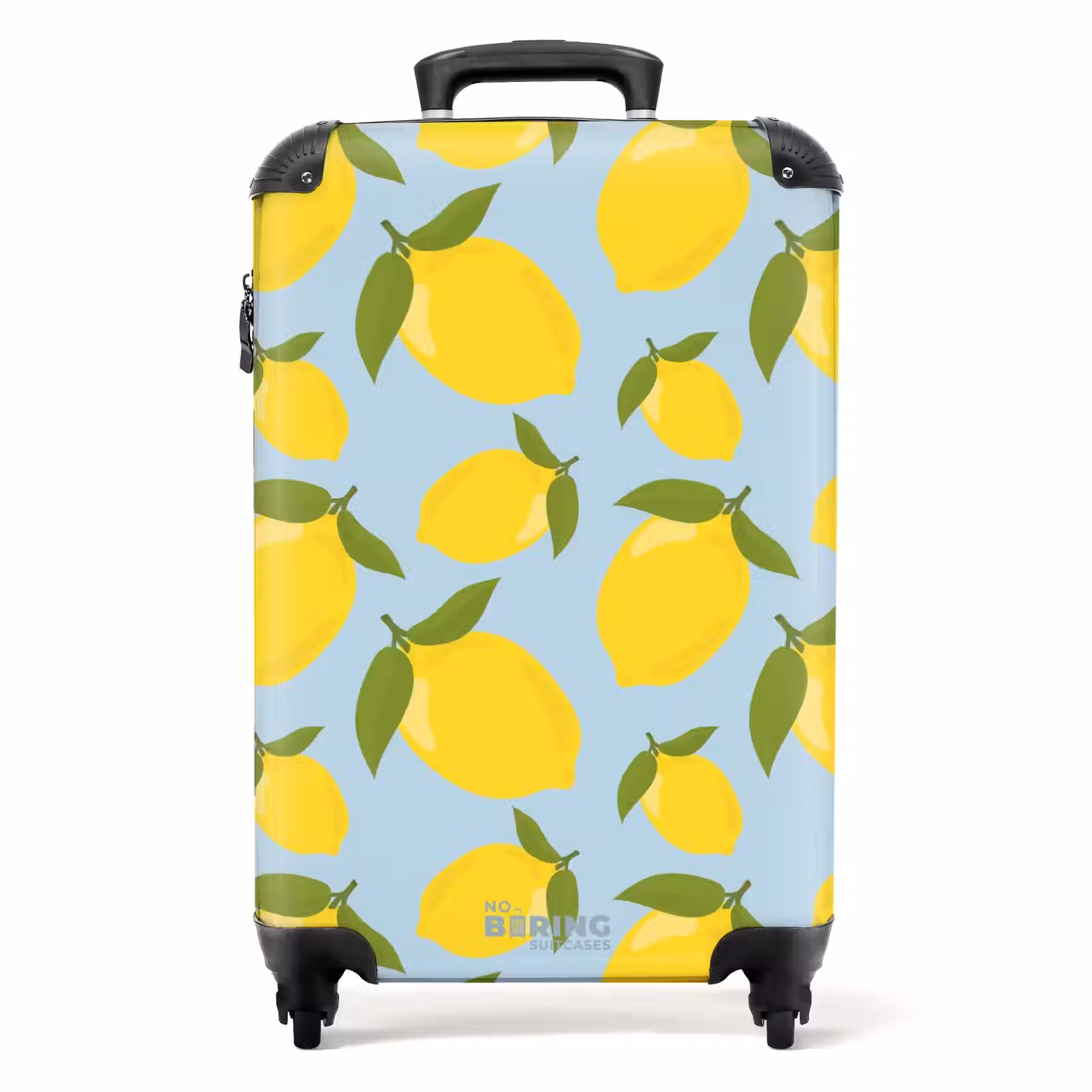 Suitcase - Pastel - Lemons on light sky blue background — 1