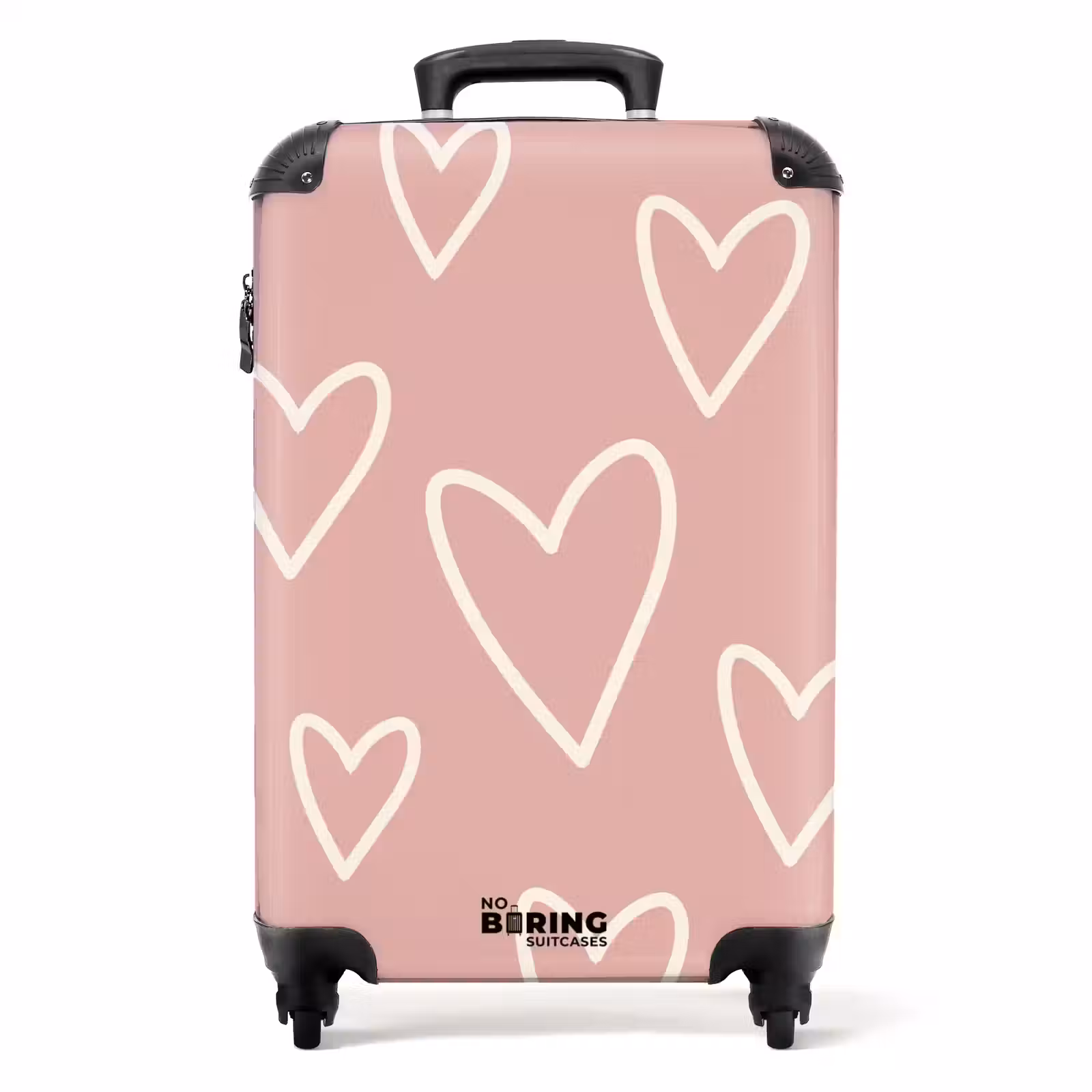 Suitcase - Patterns - Floating hearts on old pink — 1
