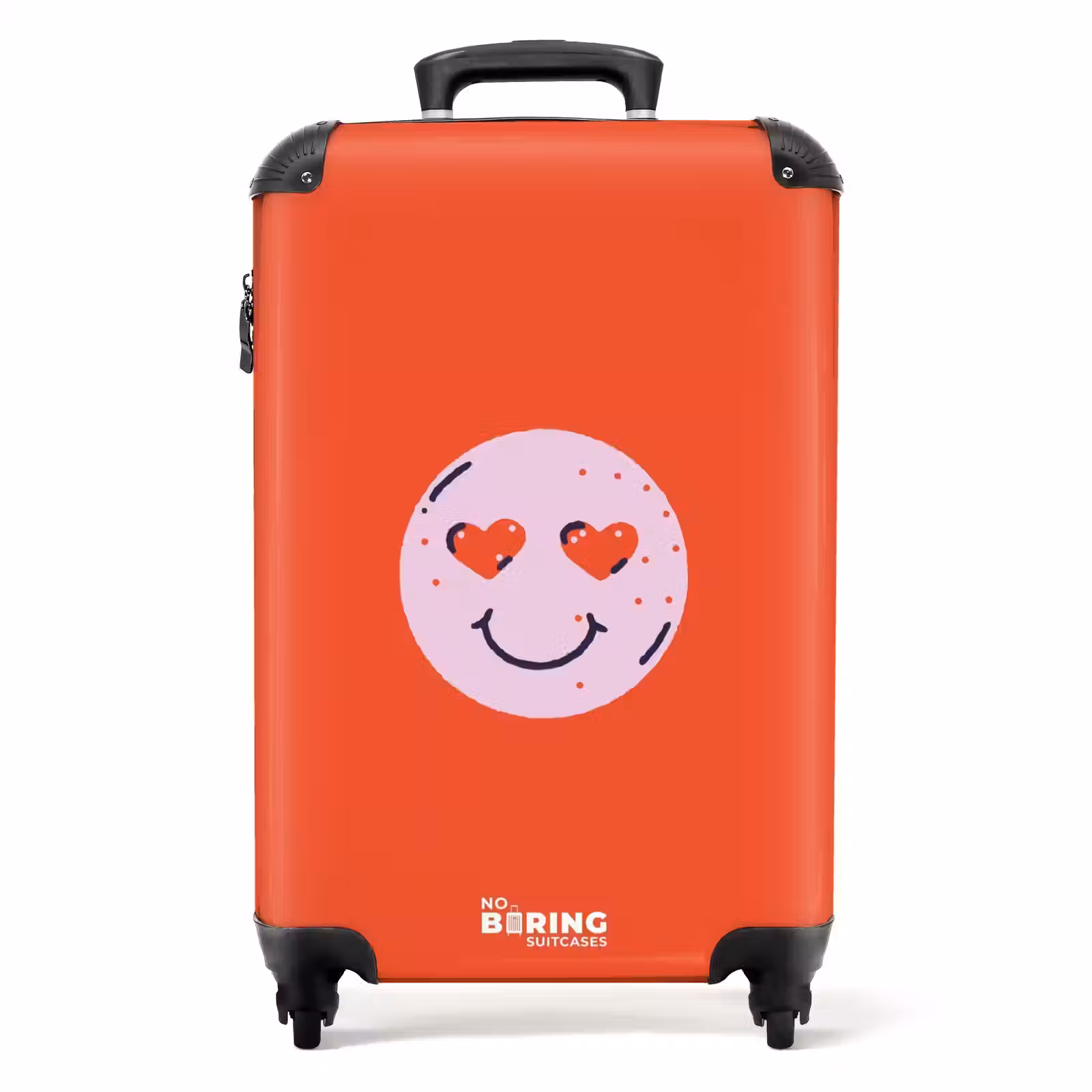 Suitcase - Patterns - Happy emoji on red background — 1