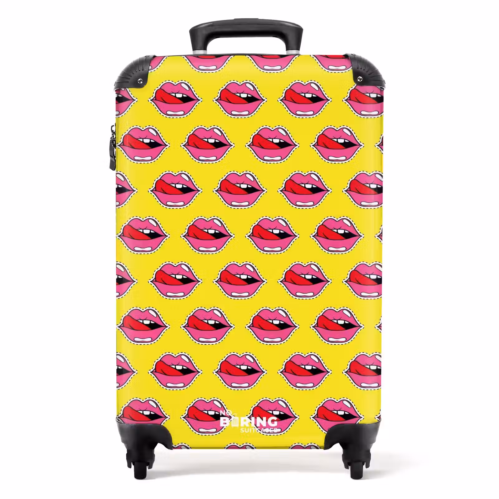 Suitcase - Patterns - Lips on yellow background — 1