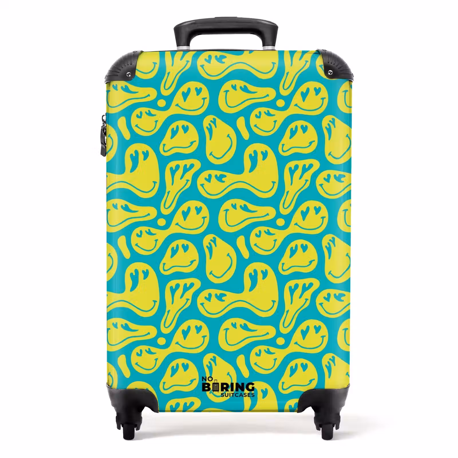 Suitcase - Patterns - Pattern of distorted emojis on blue background — 1