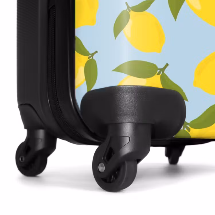 Suitcase - Pastel - Lemons on light sky blue background — 6