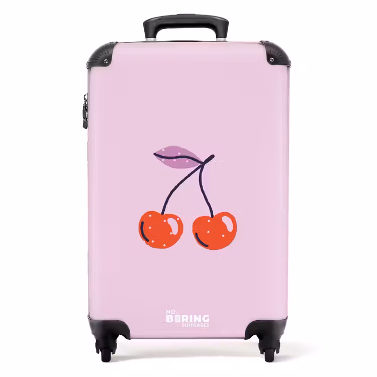 Suitcase - Patterns - Cherry on light pink background — 1