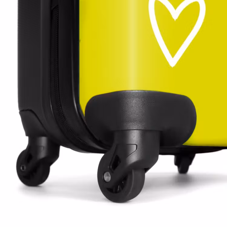 Suitcase - Patterns - Floating hearts on lemon yellow — 6