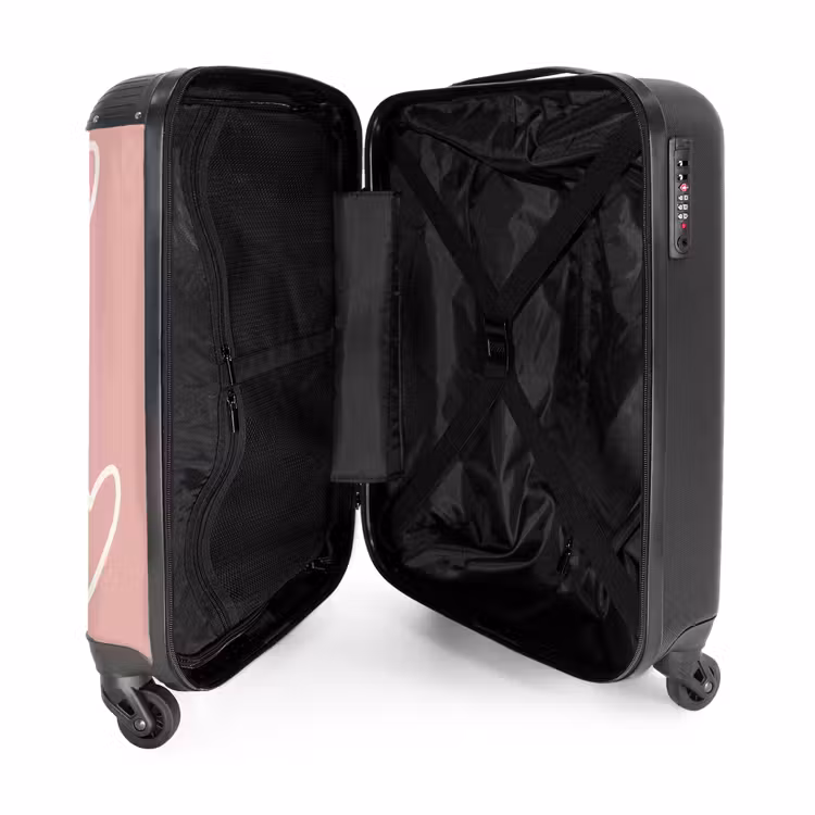 Suitcase - Patterns - Floating hearts on old pink — 3