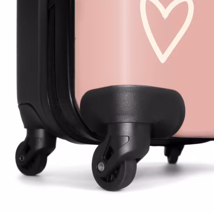 Suitcase - Patterns - Floating hearts on old pink — 6