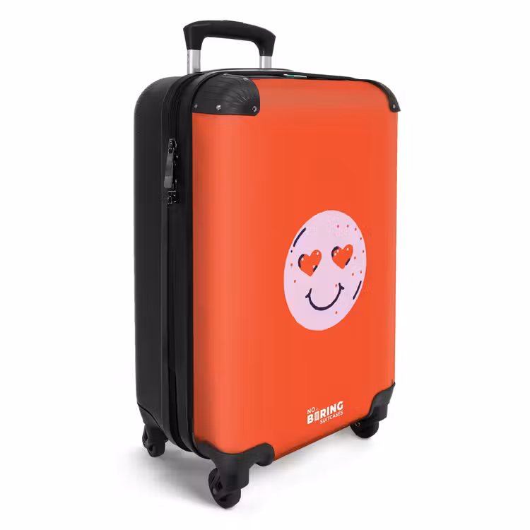 Suitcase - Patterns - Happy emoji on red background — 4