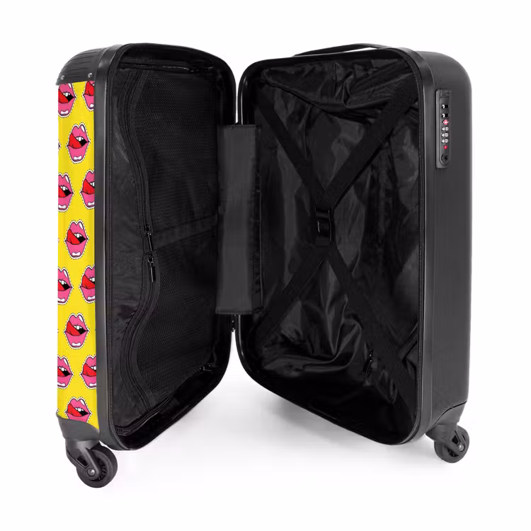 Suitcase - Patterns - Lips on yellow background — 3