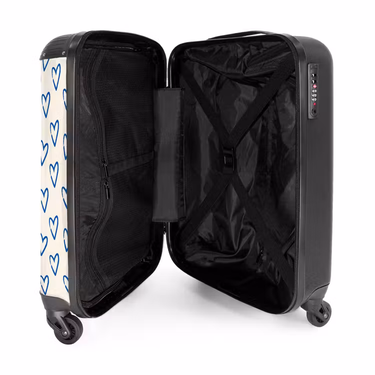 Suitcase - Patterns - Pattern of blue hearts — 3