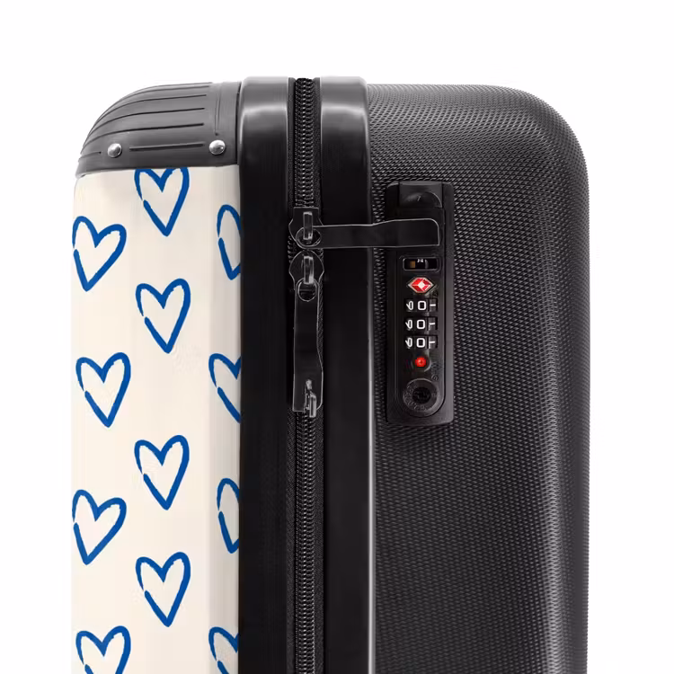 Suitcase - Patterns - Pattern of blue hearts — 5