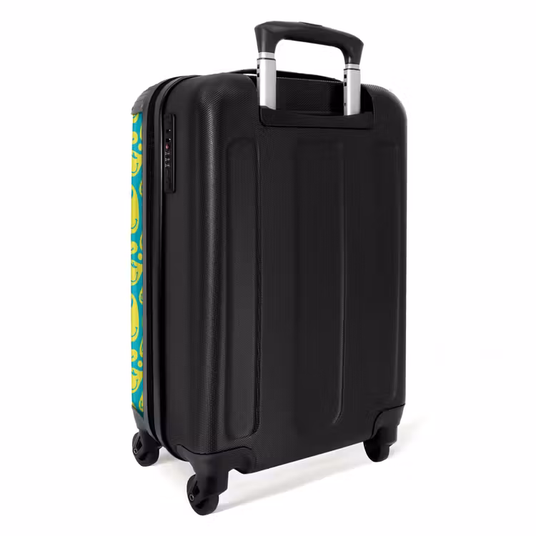 Suitcase - Patterns - Pattern of distorted emojis on blue background — 2