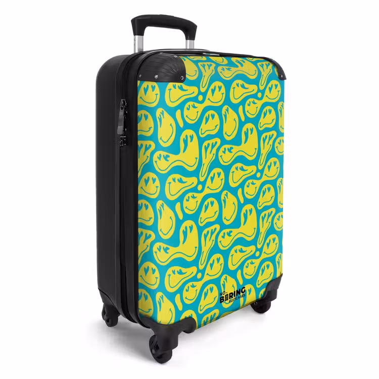 Suitcase - Patterns - Pattern of distorted emojis on blue background — 4