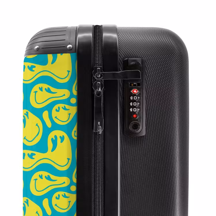 Suitcase - Patterns - Pattern of distorted emojis on blue background — 5