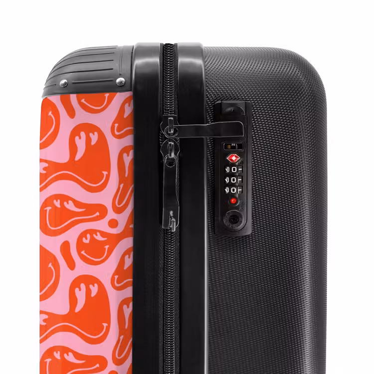 Suitcase - Patterns - Pattern of distorted emojis on pink background — 5