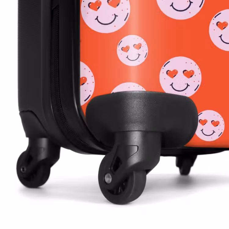 Suitcase - Patterns - Pattern of happy emojis on red background — 6