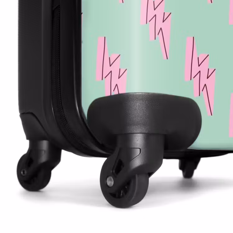 Suitcase - Patterns - Pink lightning on mint green — 6