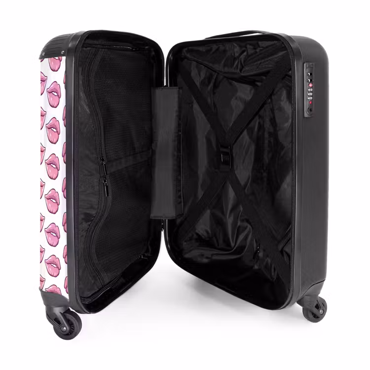 Suitcase - Patterns - Pink lip pattern on white background — 3