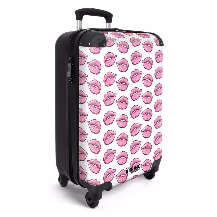 Suitcase - Patterns - Pink lip pattern on white background — 4