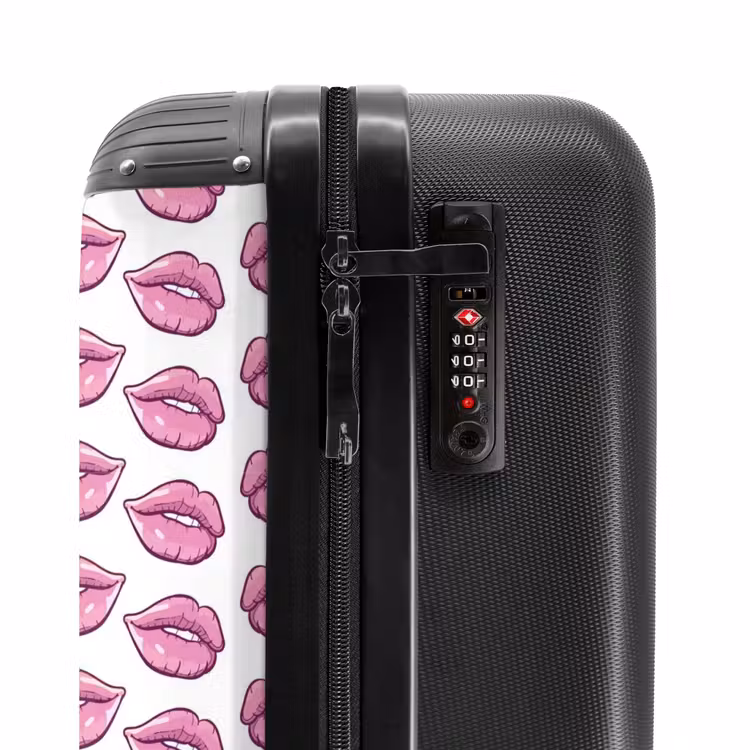 Suitcase - Patterns - Pink lip pattern on white background — 5