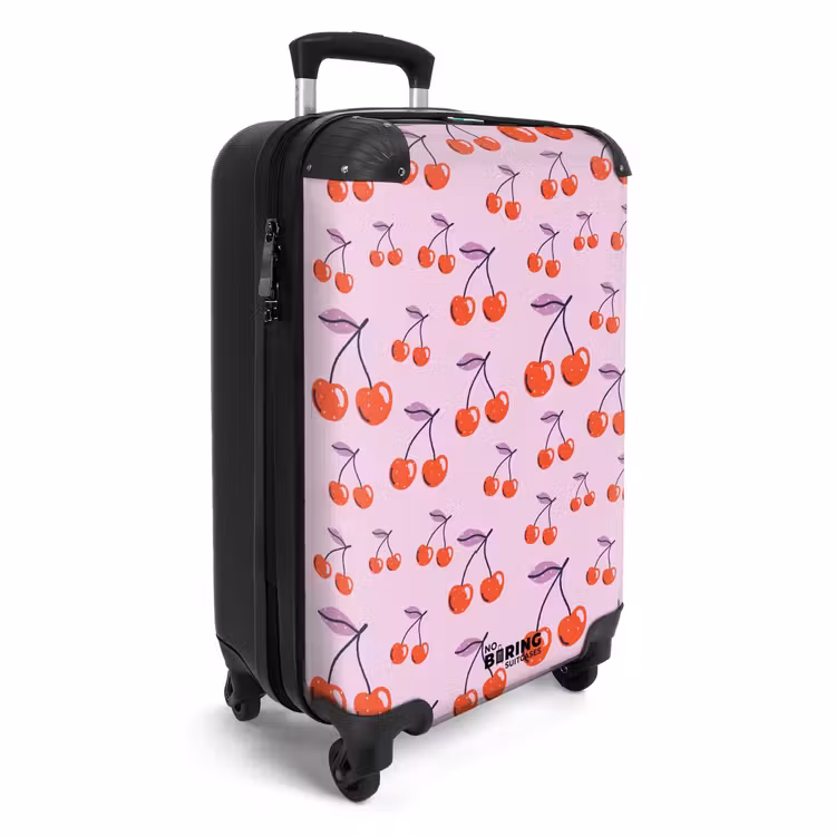 Suitcase - Patterns - Red cherry pattern on light pink background — 4