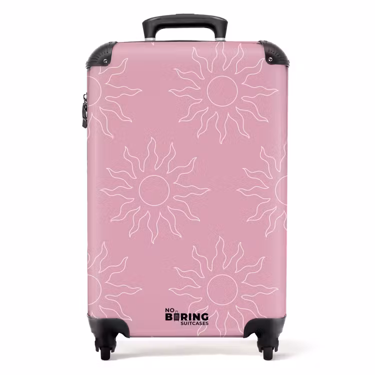 Suitcase - Patterns - Sunburst pattern on Apricot pink background — 1