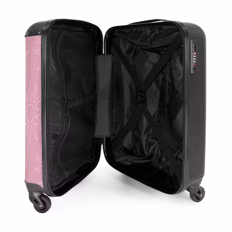 Suitcase - Patterns - Sunburst pattern on Apricot pink background — 3