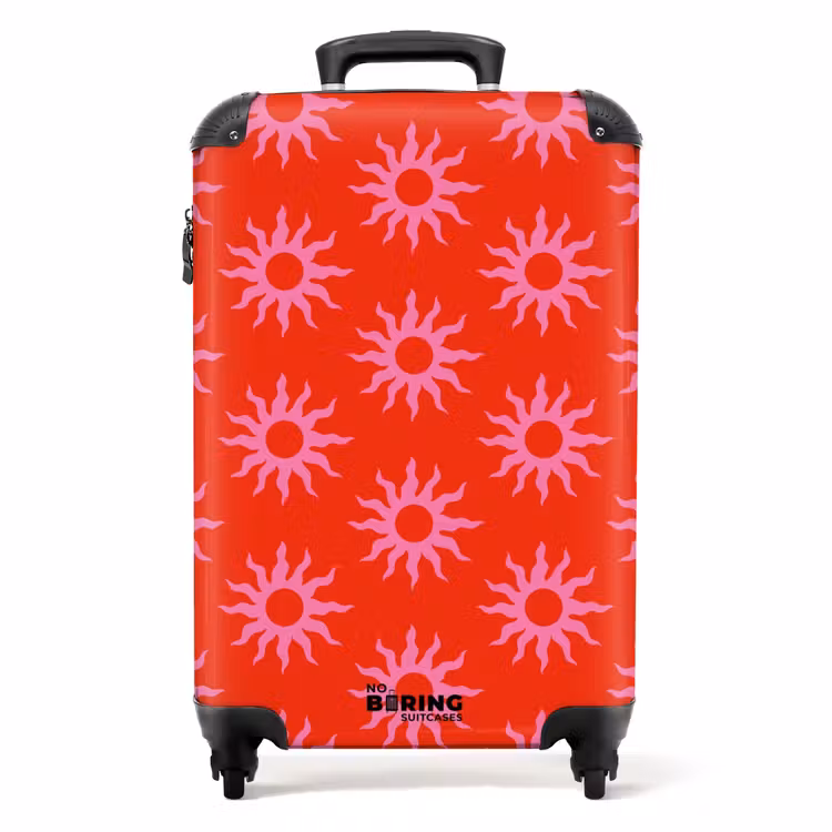 Suitcase - Patterns - Sunburst pattern on bright red background — 1