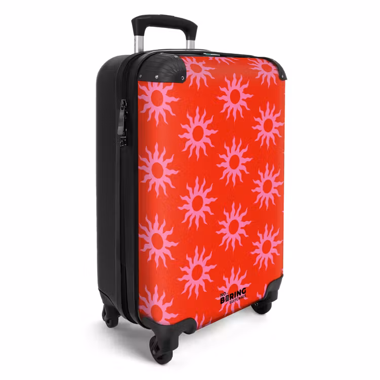 Suitcase - Patterns - Sunburst pattern on bright red background — 4