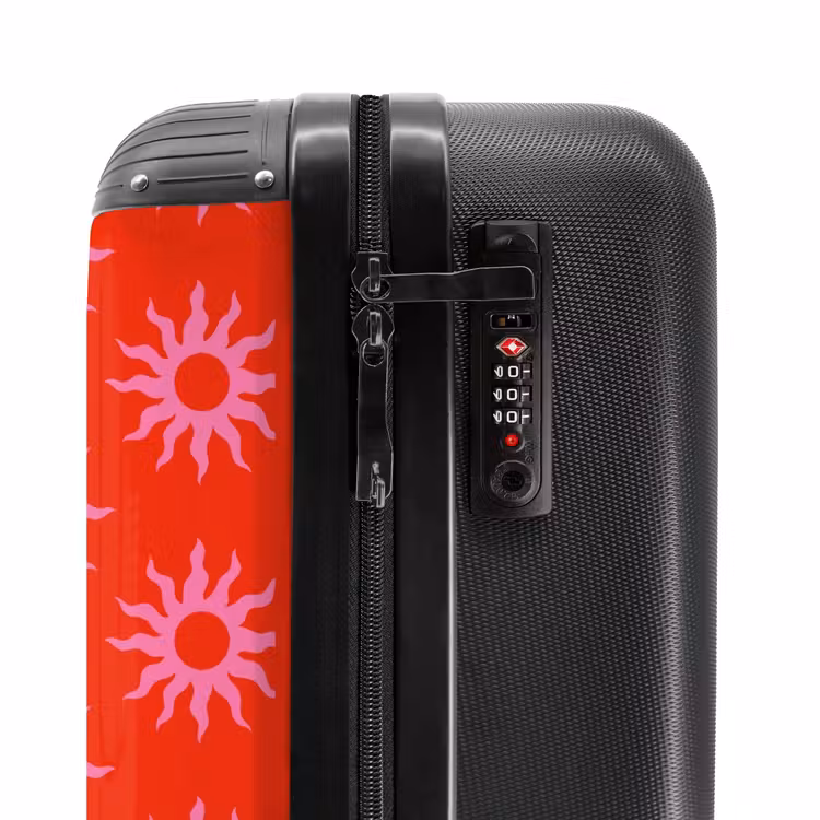 Suitcase - Patterns - Sunburst pattern on bright red background — 5