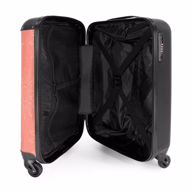 Suitcase - Patterns - Sunburst pattern on coral pink background — 3
