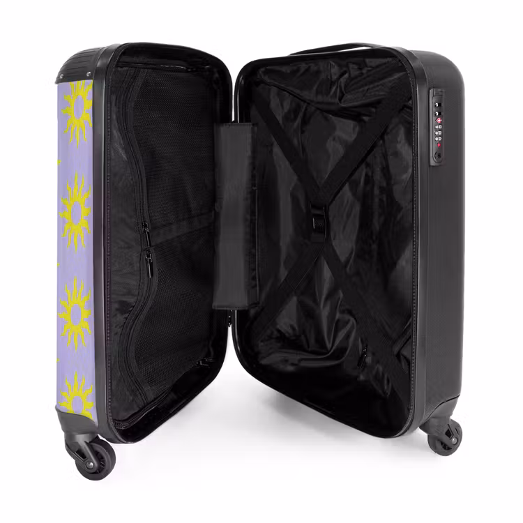 Suitcase - Patterns - Sunburst pattern on Lavender purple background — 3